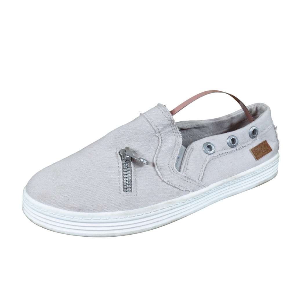 Blowfish Malibu Fariachi Women Slip On Sneaker 7.5 Casual Everyday Beige Canvas